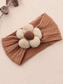 1 Set Autumn Winter New Felt Six-Petal Flower Baby Headband, Cute Elastic Nylon Intricately Woven Infant Hair Accessories