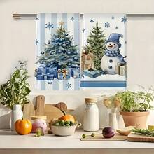 2pcs Set Of Christmas Themed Towels, Designed With Christmas Snowman And Christmas Tree Pattern Printed Towels, Machine Washable, Heat-Resistant, Absorbent And Reusable, Room Decoration, Kitchen And Bathroom Towels, Party Decoration, Home Decoration, Ideal Christmas Gift - Multicolor - View 3