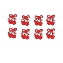 بنر "هي الكرز على القمة" لديكور حفلة عروس الأحبة، ديكور حفل استحمام الطفل ذو موضوع الكرز، إمدادات ديكور الحزب باللون الأحمر اللامع