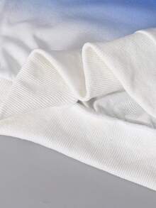 2 pezzi Set di felpa con cappuccio a maniche lunghe e pantaloni con stampa a gradiente, per bambini di 7-11 anni, adatto per sport, casual, attività all'aperto