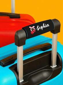 定制姓名行李箱手柄包装，个性化行李箱手柄包装（带文字），定制婴儿车识别器，可定制行李箱包装，14x15厘米，橙色/红色/蓝色/黄色/玫瑰红色/黑色/绿色，行李箱包装，母亲节礼物，复活节礼物，情人节礼物，生日礼物