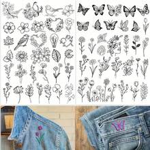 2 张（72 种图案）花卉刺绣贴纸 - 自粘水溶性无纺布，易于剪裁的服装和配饰，黑白花卉图案设计，适合手工缝纫爱好者 - 彩色 - 查看 12