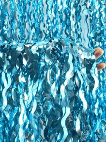 1/2/4件蓝色飘带派对装饰、蓝色流苏背景、蓝色生日装饰、冰雪奇缘生日派对装饰、海洋派对装饰、海底派对装饰、泳池沙滩派对装饰、海洋派对装饰 - 藍色 - 查看 7