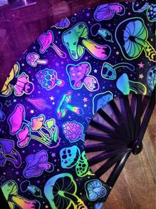 Abanico plegable oversize con luces LED, abanico de seda retráctil de mano para fiesta musical, actuación de baile, decoración y regalo