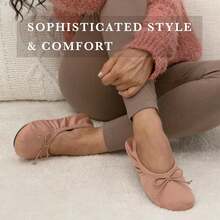 Isotoner Women's Satin Ballerina Slippers With Soft Tie Bow And Suede Sole2025 - 黑色 - 查看 5