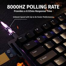ATTACK SHARK X68 HE Wired Mechanical Gaming Keyboard 60%, Hall Effect Magnetic Switch With Quick Activation, Adjustable Driver, 8KHz Polling Rate, RGB Backlight, Top Mount, Side Printed Keycaps - 黑色 - 查看 2