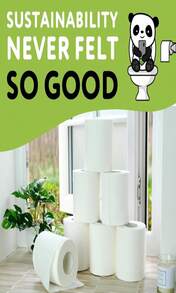 The Cheeky Panda Bamboo Toilet Paper | 4 Rolls With 200 Soft Sheets Each | Strong 3 -Ply Bamboo Tissue Paper | Plastic Free Packaging - 4 Count (Pack of 1) - 查看 8