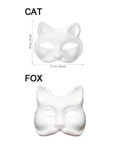 2/3 件猫面具、猫脸面具、手工面具、DIY 面具、狐狸脸手绘面具、动物服装、面具派对面具、万圣节狂欢节服装家具、派对礼物、派对礼品、1 件
