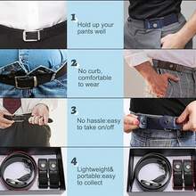 2条装男女通用无扣弹力腰带 - 彩色 - 查看 3