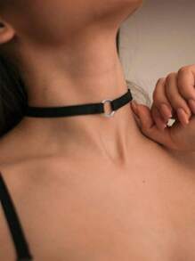 1pc Women Cute Bow Neck Ring,Adjustable Elastic Necklace,Pure Desire Cute Style Decoration Accessories