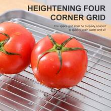 2pcs Stainless Steel Baking Tray With Rack Set, Cookie Sheet, Thickened Edges, Heavy Duty, Anti-Rust, Easy To Clean, Oven Friendly, For Home Baking, Outdoor Picnics, Camping, Suitable As Christmas Gifts, Graduation Party Supplies - Multicolor - View 3