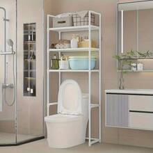 Estante de almacenamiento 3 NIVEL para el baño de pie para el piso del inodoro - Blanco - Ver 14