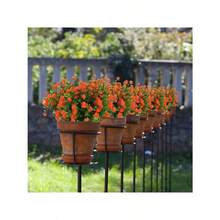 6PCS Artificial Eucalyptus Plants,Fake Boxwood Shrubs UV Resistant No Fade Faux Plastic Bridal Bouquet Indoor Outdoor Home Garden Kitchen Office Table Vase - Orange,red - View 6