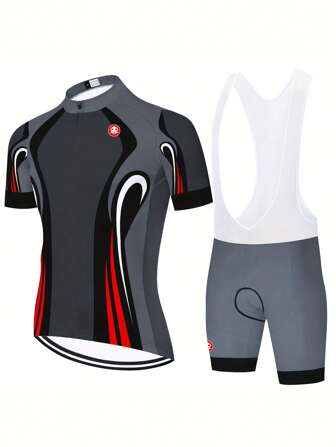 Ensemble de jersey de cyclisme à manches courtes et pantalon pour homme pour le cyclisme en extérieur, respirant et confortable