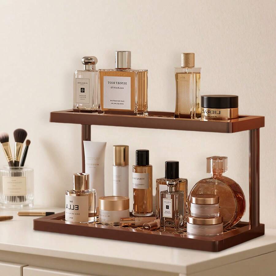 2-Layer Bathroom & Kitchen Countertop Organizer, 2-Tier Cosmetic/Perfume Storage Rack, Bathroom Organizers And Storage,Space-Saving Shelf,Makeup Organizer - Multicolor - View 1