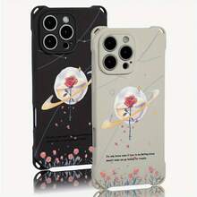 Funda para teléfono 1 pieza. El diseño de patrón de flores y planetas de dibujos animados te permite colgar la funda del teléfono en las cuatro esquinas. Es Adecuado El TPU Impreso Suave De 16 Pro 13 15 Plus 14 - Colores mixtos 1 - Ver 2