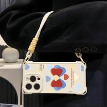 Funda para teléfono (1 unidad): Funda para móvil 16 con cordón. Nueva funda protectora de cuatro esquinas para 16 Pro Max, 15 Pro y 2025. Funda protectora avanzada de silicona suave para teléfono móvil 14Plus, integral y anticaídas - Blanco - Ver 4