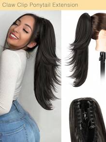 Fermaglio per coda di cavallo, estensione per coda di cavallo da 22 pollici per donne, multi-strato, estensioni sintetiche per capelli, accessori per capelli adatti per uso quotidiano