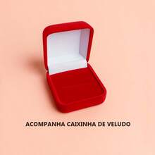 Donara Semijoias Anel Feminino Dois Aros Semi Joia Zircônia Banhado a Ouro 18k com Caixinha - Envio do Brasil - Preto - Visão 3