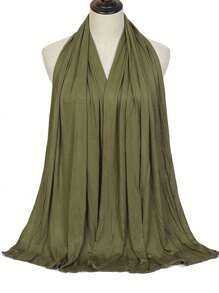 1 pieza Bufanda de hijab de talla grande nueva para mujer, unicolor casual y suave