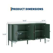 59" Buffet Cabinet With Storage, Modern Sideboard With 4 Doors And Adjustable Shelves, Credenza Coffee Bar Cabinet For Dining Room, Kitchen, Or Living Room, Green - màu xanh lá - Xem 4