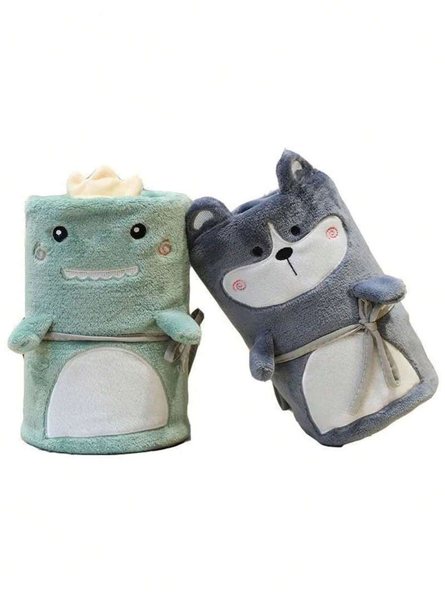 婴儿毯温暖羊毛新生儿柔软婴儿车睡罩卡通无檐帽婴儿床上用品襁褓包巾儿童浴巾