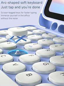 Estuche protector personalizado con teclado táctil compatible con iPad de 10.ª generación, iPad Air de 11 pulgadas (M2)-2024/iPad de 10.2 pulgadas, estuche con teclado compatible con Samsung Galaxy Tab S7/S8 de 11 pulgadas, teclado desmontable con panel táctil, equipado con soporte de visualización múltiple, ranura para lápiz incorporada en el estuche protector, el teclado admite uso dividido - Multicolor - Ver 6