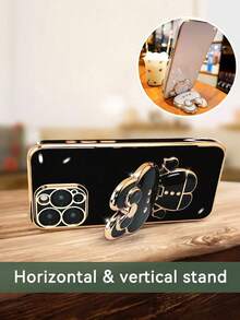 Ốp điện thoại mạ điện cao cấp với giá đỡ hình mèo dễ thương và gương trang điểm tích hợp, ốp bảo vệ silicon mềm chống sốc thời trang mới, tương thích với iPhone 16/15/14/13/12/11/X/XS/XR/8/7 Plus/Pro Max, Galaxy S25/S24/S23/S22/S21/Note 20/A55/A54/A53/A52/A35/A34/A23/A16/A15/A14/A13/A12/A05S/FE/Ultra 4G/5G, Redmi Note 13 Pro, Infinix Hot 40i/Smart 8/Spark GO 2024, OPPO Reno/VIVO/MOTO/Honor, Chống nước, Chống sốc, Chống trầy xước. - màu đen - Xem 5