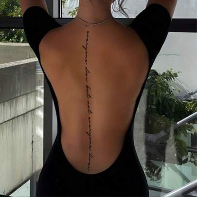 1-2 Motivational Quotes Realistic Temporary Tattoo Stickers, Suitable For Fashion Enthusiasts