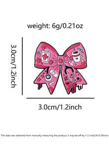 Broche con diseño de estetoscopio y lazo, un regalo de graduación perfecto para médicos internos y enfermeras, accesorio lindo para trabajadores de la salud - Rosa Fucsia - Ver 2
