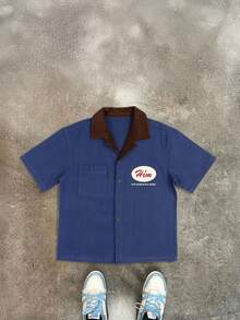 Men's Casual Printed Colorblock Polo Shirt, Summer - Multicolor - View 3