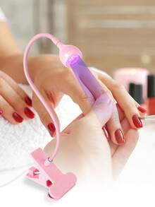 Miniaturowa lampa UV LED do utwardzania – zasilana przez USB, giętka szyjka, giętka w zakresie 360°, mocowana na klips, odpowiednia do lakierów żelowych i rękodzieła z żywicy, przenośna lampa do paznokci z soczewką szklaną skupiającą, do użytku w domu i salonie - Biały - Zobacz 8