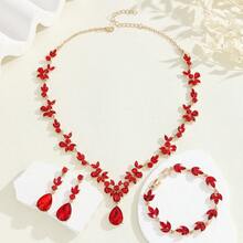 Light Luxury  Necklace Earring Bracelet Chain Bride Wedding Jewelry Dress Dinner Annual Meeting Jewelry Jewelry - 白色 - 查看 4
