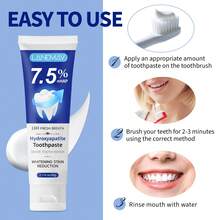 羟基磷灰石牙膏，16小时清新口气 - 刷牙去除牙齿表面污渍，亮白牙齿，保持口腔清新 - 日常清洁牙齿 - 藍白色 - 查看 3