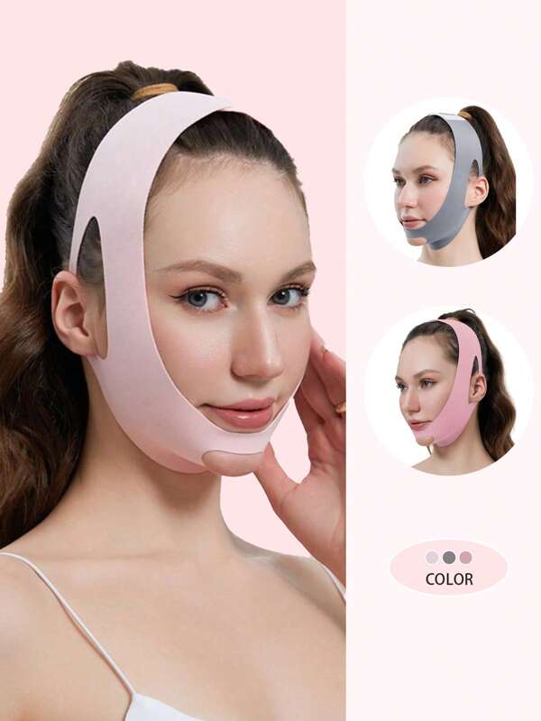 1pc Women Face Mask, Face Lifting Bandage Sleeping Mask, Suitable For Home Or Everyday Wear, With Random Single Or Double Chin Opening Design