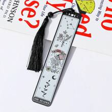 1 Stück Look-Buch Totenkopf-Haus Lesezeichen aus Edelstahl, dunkler Gothic-Stil für Bücher-Liebhaber, Leseaccessoires, Halloween-Geschenk für Frauen, Schulmaterial, Schulanfang