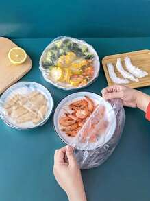 100 قطعة من أغطية الطعام القابلة للتخلص منها، أغطية رأس الحمام متعددة الأغراض، أكياس قابلة للتخلص منها، أغطية أحذية سميكة، أغشية بلاستيكية للمطبخ، أغطية للثلاجة والأطعمة المبردة، أغطية مطاطية قابلة للتمديد