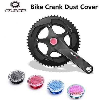  1 st ENLEE cykelvevparti dammskydd med 1,8 cm och 2 cm gummiring hållbar vevparti i aluminiumlegering med tryckta designer förseglad och vattentät cykelvevarmsbult för racer- och mountainbikes, cykeltillbehör