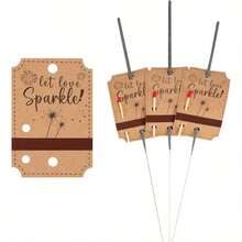 100pcs Wedding Sparkler Tags, Wedding Send-Off Tags With Built-In Match Striker, Rustic Kraft Wedding Tags Gift Tags, Craft Paper Sleeves For Ceremony Grand Exit, Anniversary, Engagement Event - A - Xem 1
