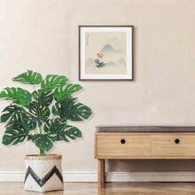 Künstliches Schildkrötenpanzer-Blatt, Kunststoff-Grünpflanze ohne Topf, für Zimmer, Garten, Hochzeit, Büro, Outdoor-Dekoration - Grün - Übersicht 1