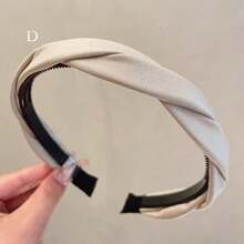 3件套高冠发带时尚简约洗脸防滑发箍宽边齿状按压发夹编织发饰，适合女性/女孩日常佩戴，发箍，之字形发带，发饰，女士头饰发带 - 多色A+B+D - 查看 2