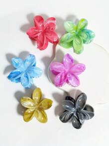 6 buc/set gheare de păr mari minimaliste cu flori acrilice, agrafe elegante de păr albe cu perle artificiale, potrivite pentru stilul de vacanță, agrafe de păr cu maxilar, cleme de păr, agrafe de păr, agrafe de prindere a părului