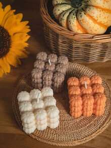 Moldes de 1/3 calabaza y moldes de fantasma, molde de silicona para hacer velas aromáticas de Halloween, molde DIY artesanal de decoración de calabaza y fantasma, molde de yeso - Blanco - Ver 7