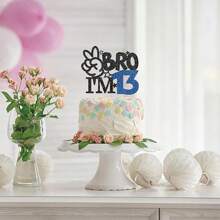 1pc I'm 8 9 10 11 12 13 14 15 16 Cake Topper - Boy 8th 9th 10th 11th 12th 13th 14th 15th 16th Birthday Cake Supplies Big Brother Birthday Party Decoration