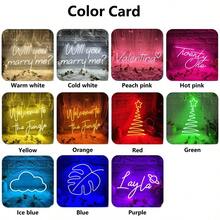 客製化霓虹燈名牌，兒童 LED 霓虹燈，個性化禮物，臥室裝飾，USB LED 燈，生日禮物，嬰兒房裝飾，兒童房裝飾，父親節，畢業，婚禮裝飾，喬遷之喜，牆面裝飾，美感房間，居家聖域 - 彩色 - 查看 9
