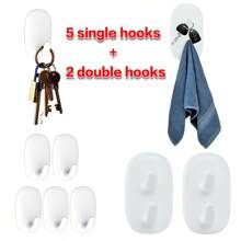 Gancho adhesivo, gancho blanco moderno y sencillo para cocina, baño, oficina, sala de estar, sin daños, adecuado para colgar ropa, utensilios de cocina, artículos de tocador, 1/2/5/10/20 piezas