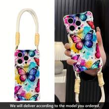 Funda para teléfono (1 unidad): Funda para móvil 16 Plus con cordón. Compatible con 13 Pro Max, 13 Pro y 14 Pro. Funda de silicona suave para el 14 Pro, con cobertura total de la lente, cuatro esquinas, anticaídas y diseño de malla. Funda protectora bonita para el 15 Pro. - Blanco - Ver 5