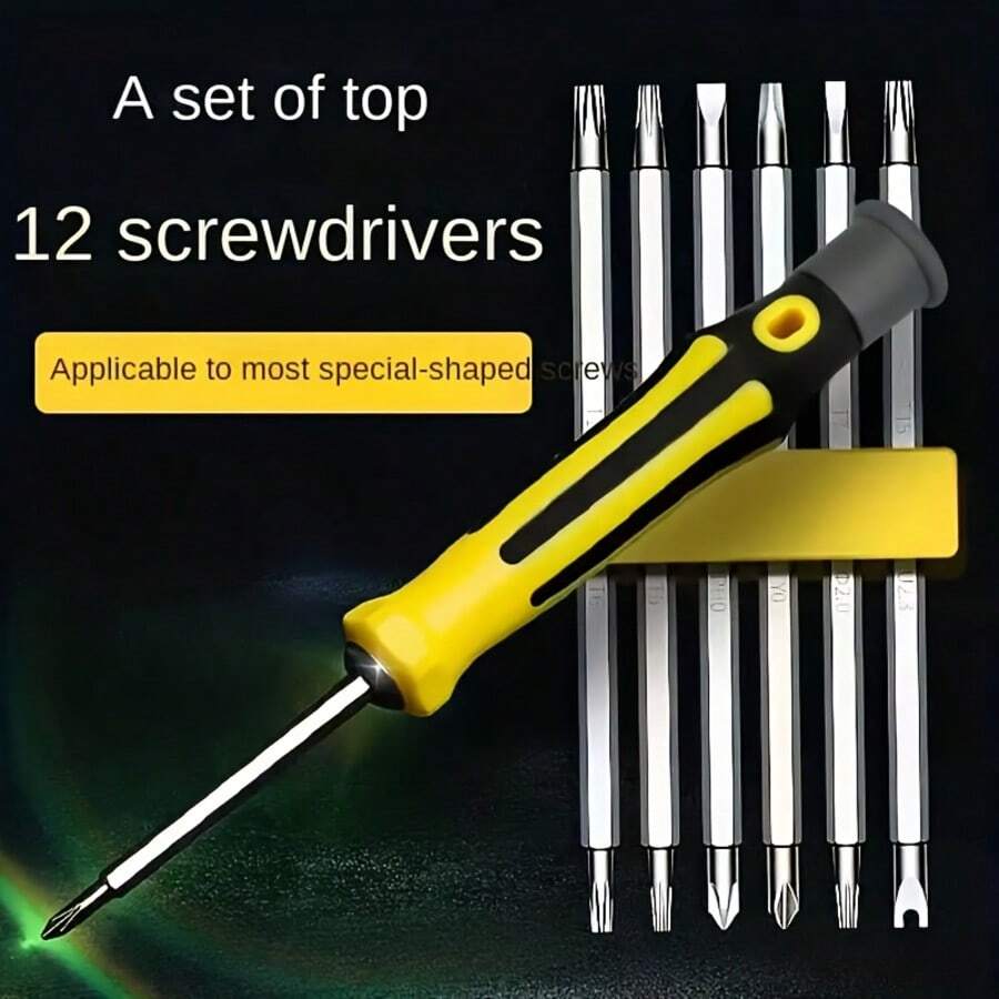12-In-1 Multifunctional Precision Screwdriver Set, Aluminum Alloy, Portable Multifunctional Repair Toolkit, Suitable For Cell Phone And Notebook Repair