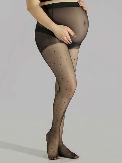 1 pieza Medias transparentes de lunares de maternidad de moda, ultra delgadas y cómodas para el hogar, la oficina y el uso casual, calcetines de otoño