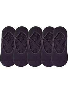 2/5 双女士瑜伽袜，防滑芭蕾舞袜，适合普拉提、芭蕾、健身 - 黑色、灰色、紫色、粉色、秋季